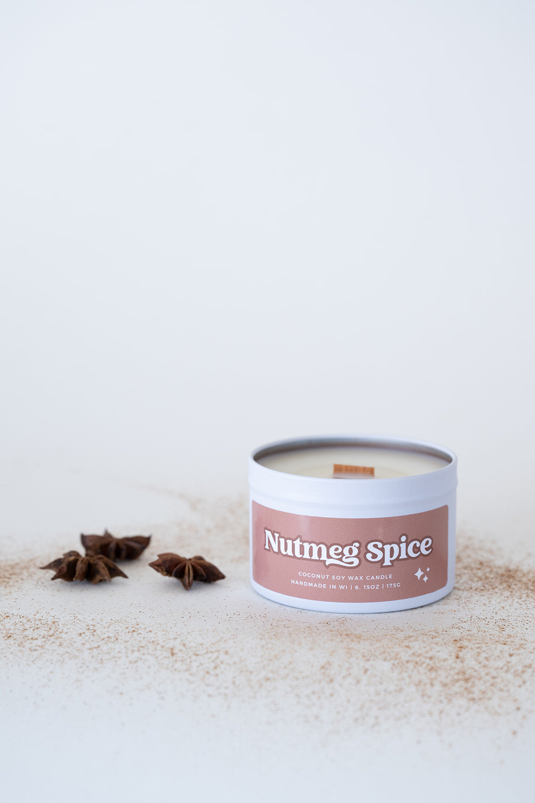Nutmeg Spice Wooden Wick Tin | Falliday 2025
