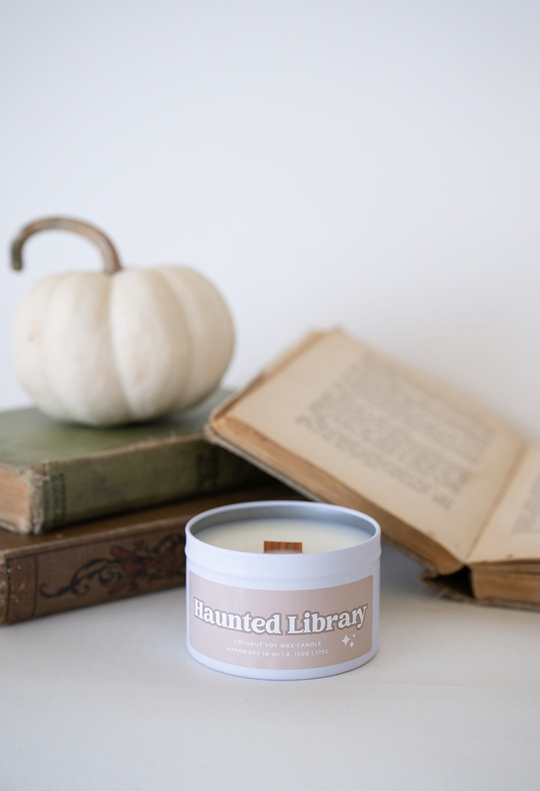 Haunted Library Wooden Wick Tin | Falliday 2025