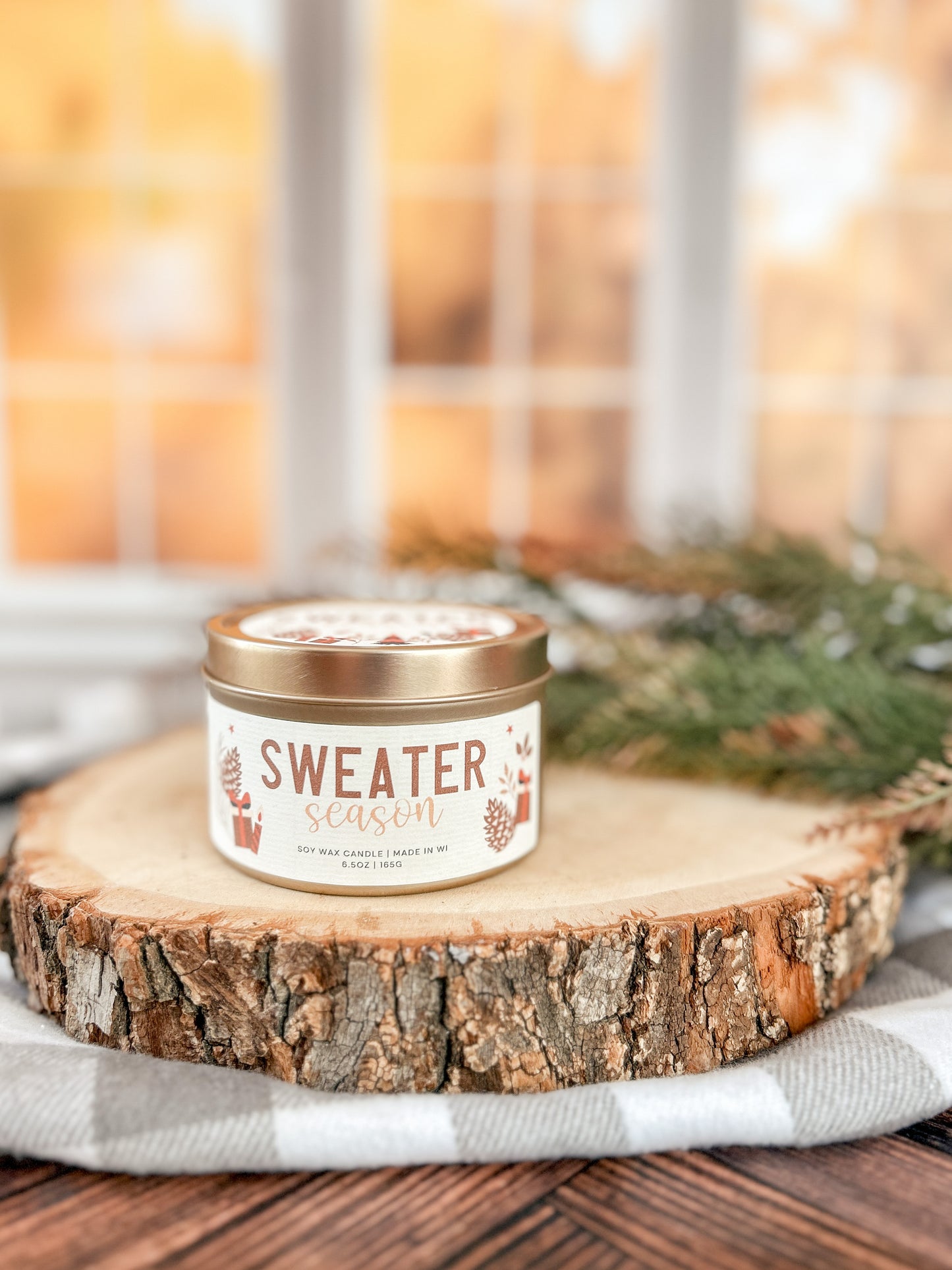 Sweater Season Wooden Wick Tin
