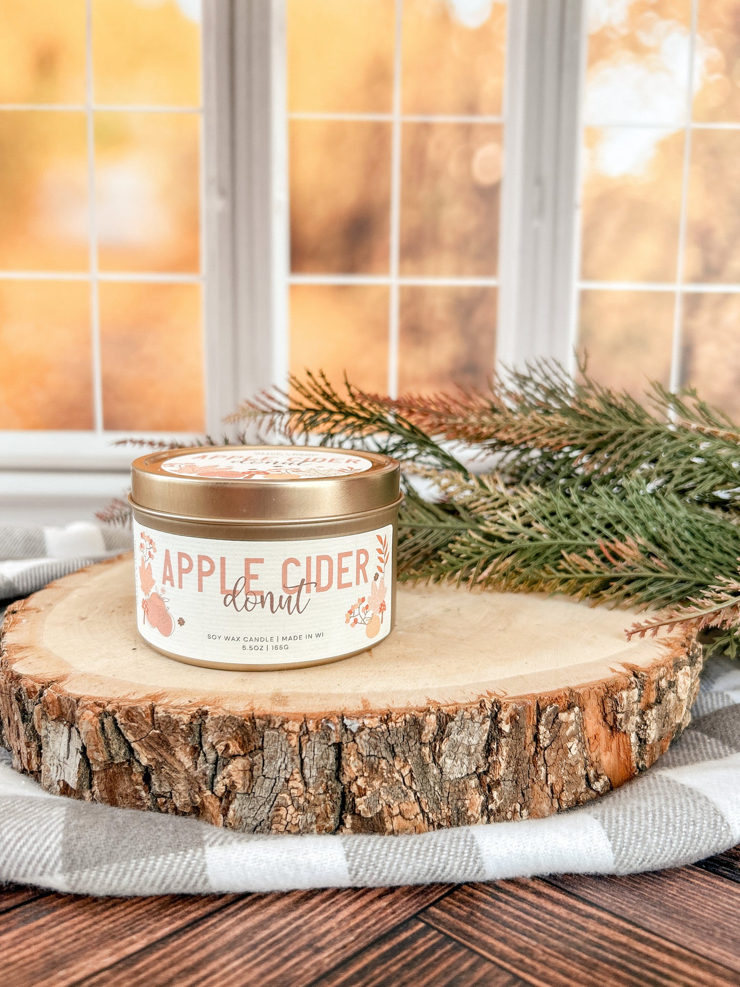 Apple Cider Donut Wooden Wick Tin