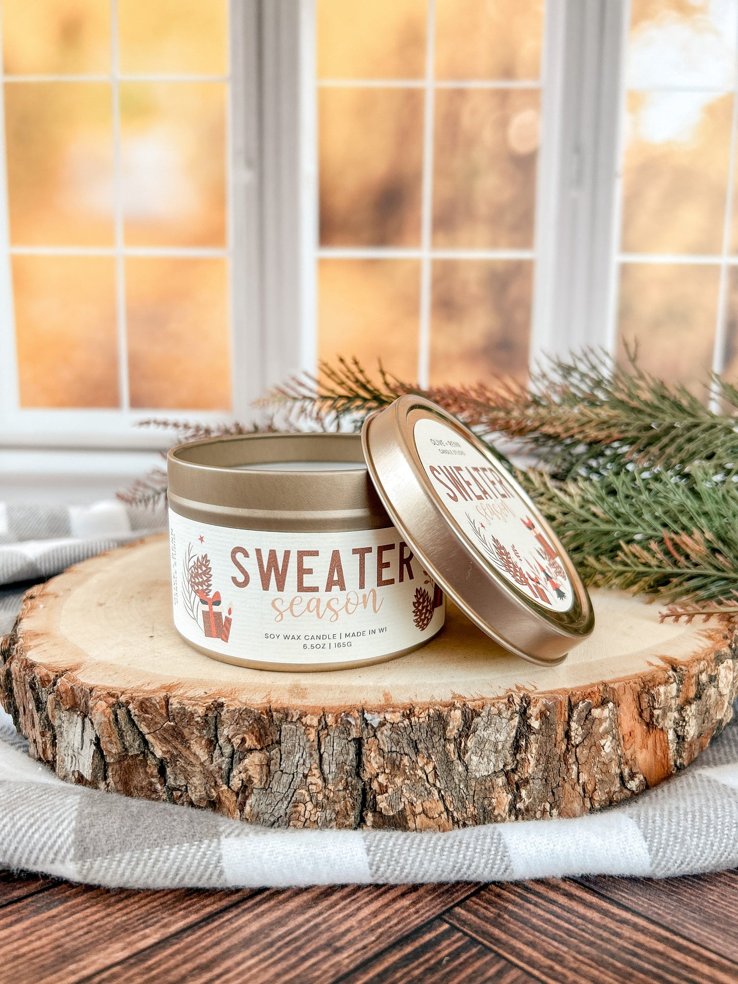 Sweater Season Wooden Wick Tin