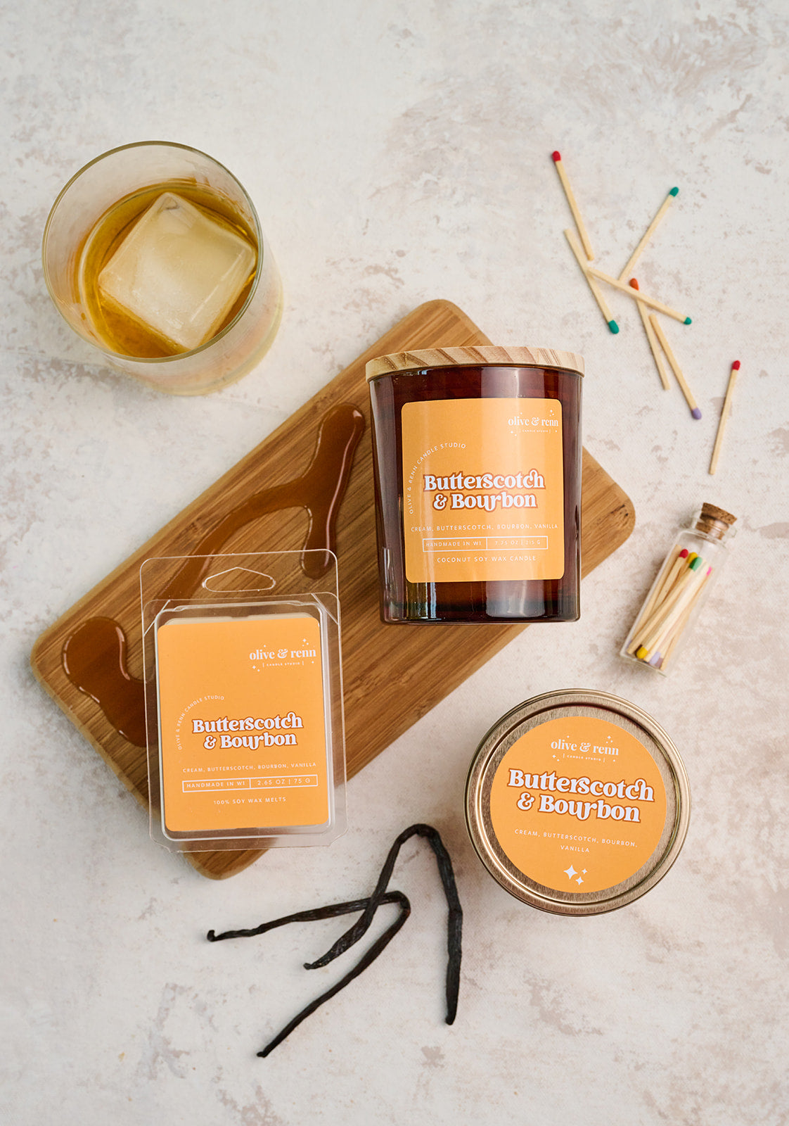 Butterscotch Bourbon Wooden Wick Tin | Falliday 2025