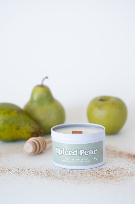 Spiced Pear Wooden Wick Tin | Falliday 2025