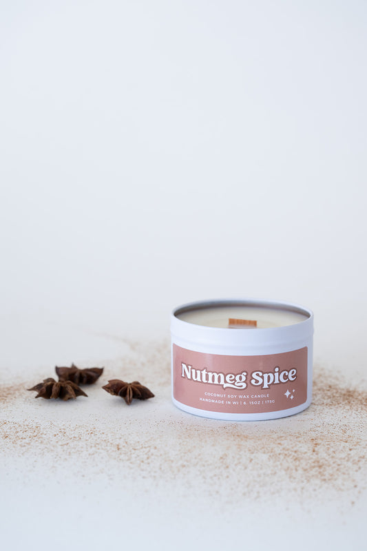 Nutmeg Spice Wooden Wick Tin | Falliday 2025
