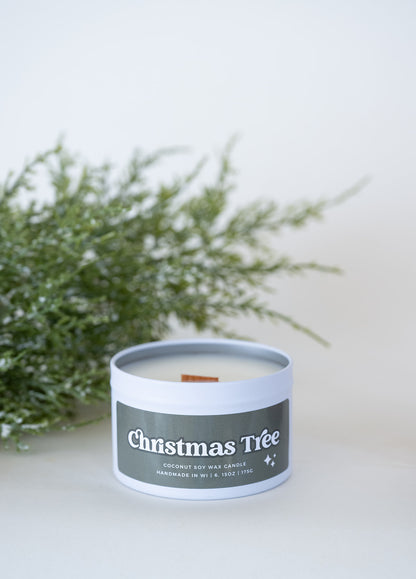 Christmas Tree Wooden Wick Tin | Falliday 2025