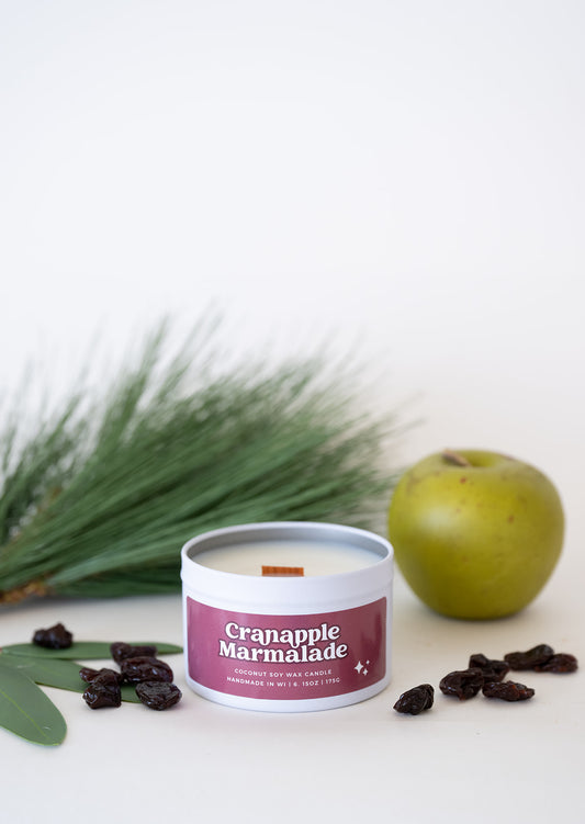 Cranapple Marmalade Wooden Wick Tin | Falliday 2025