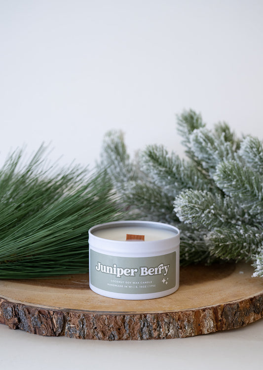 Juniper Berry Wooden Wick Tin | Falliday 2025