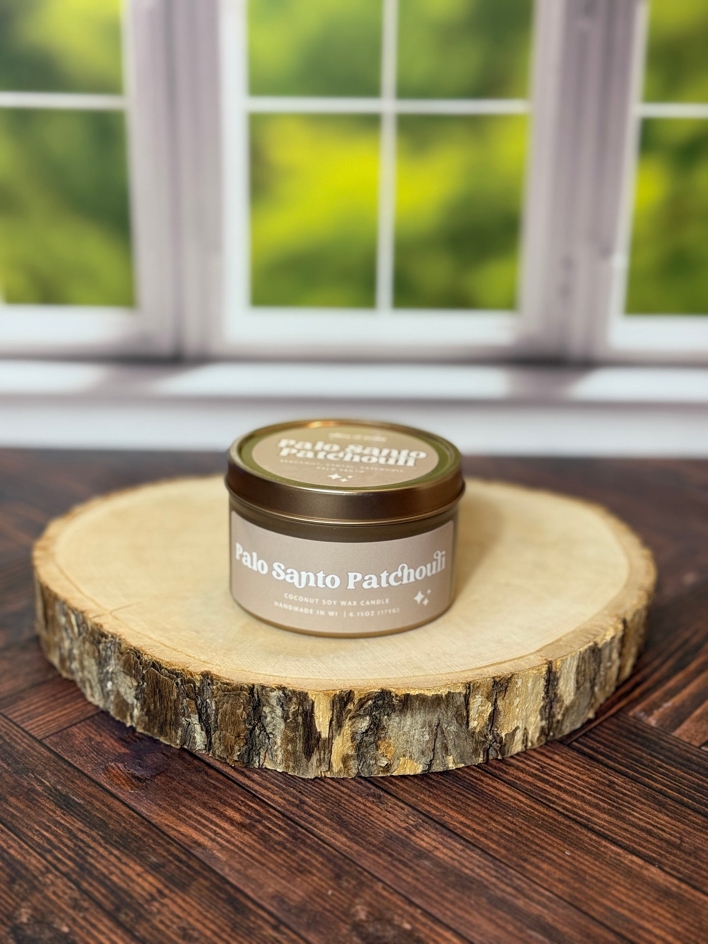 Palo Santo Patchouli Wooden Wick Tin | Spring 2025