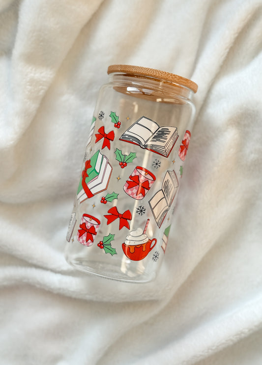 Glass Tumbler - Christmas Books