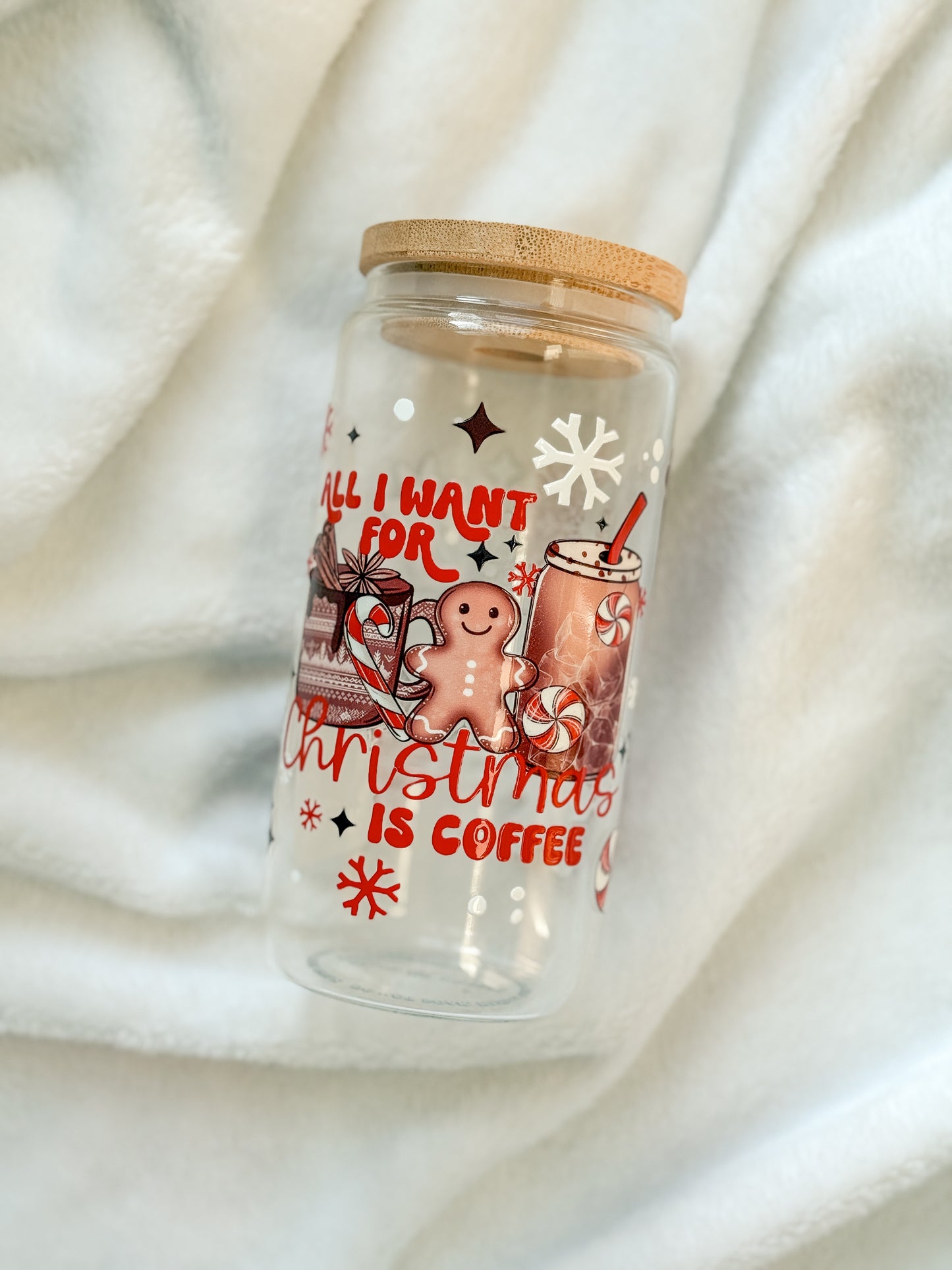 Glass Tumbler - Christmas Coffee