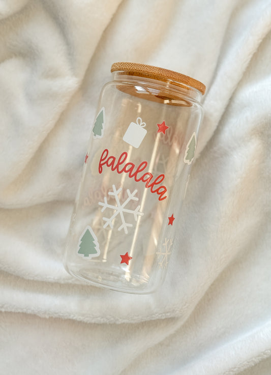Glass Tumbler - Fa La La La